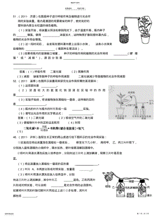 2022年光合作用与呼吸作用中考复习练习题 .pdf