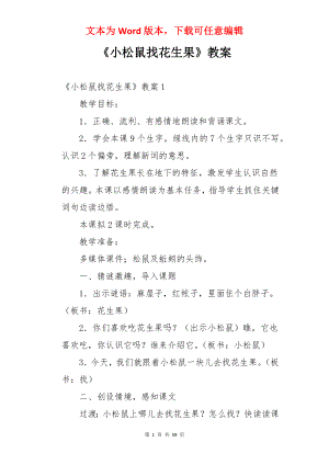 《小松鼠找花生果》教案.docx