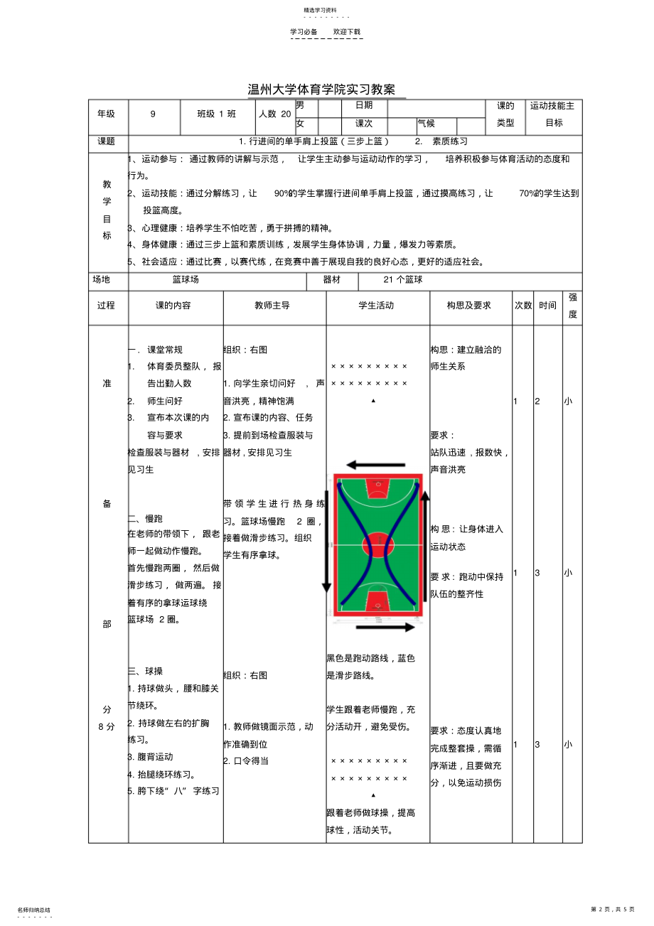 2022年篮球三步上篮公开课教案 .pdf_第2页