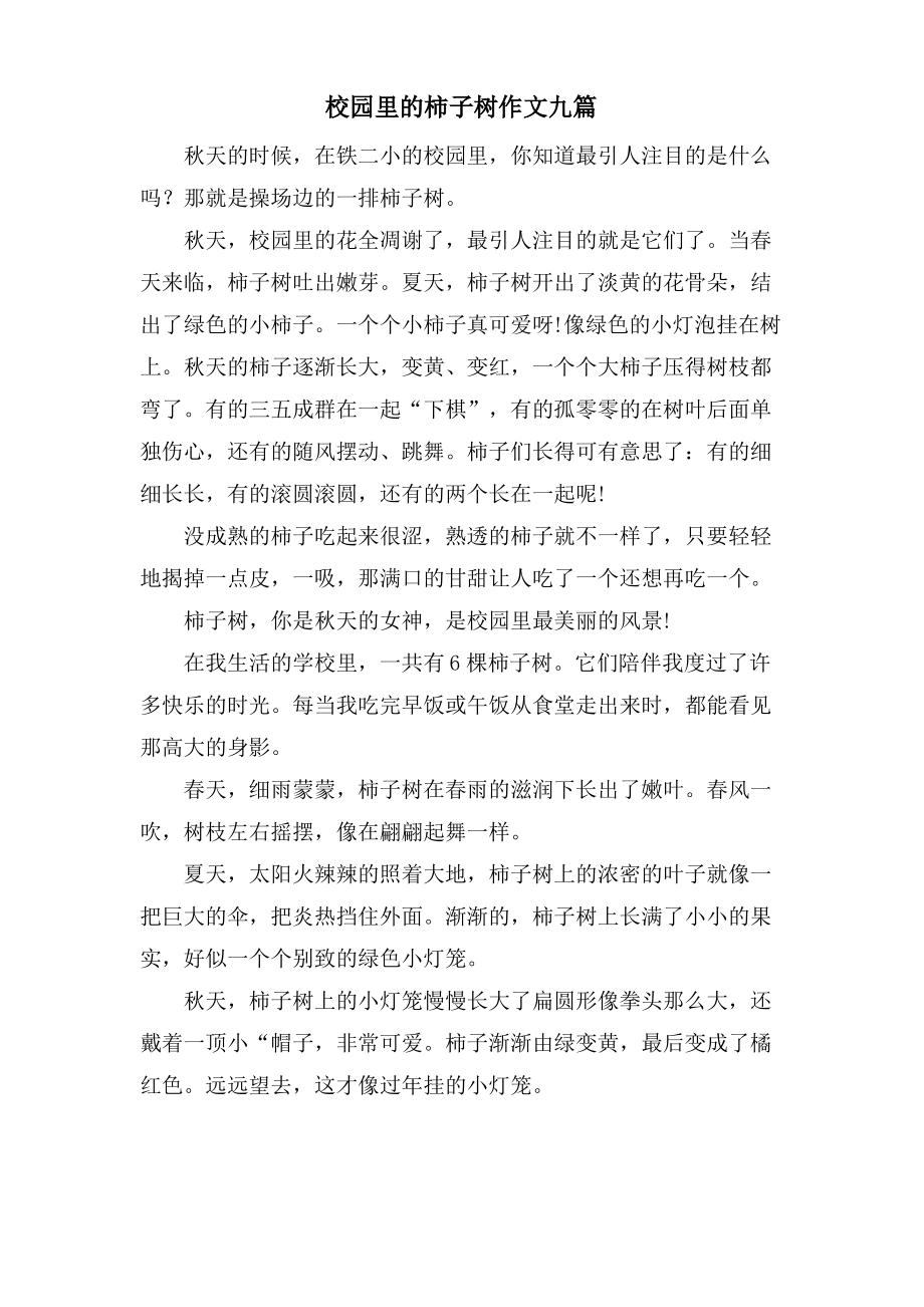 校园里的柿子树作文九篇.pdf_第1页