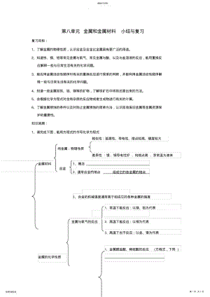 2022年第八单元金属和金属材料小结与复习导学案 .pdf