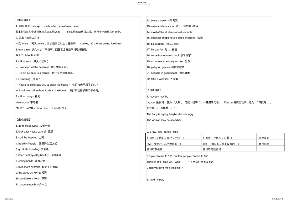 2022年八上期中考试重点知识总结 .pdf_第2页