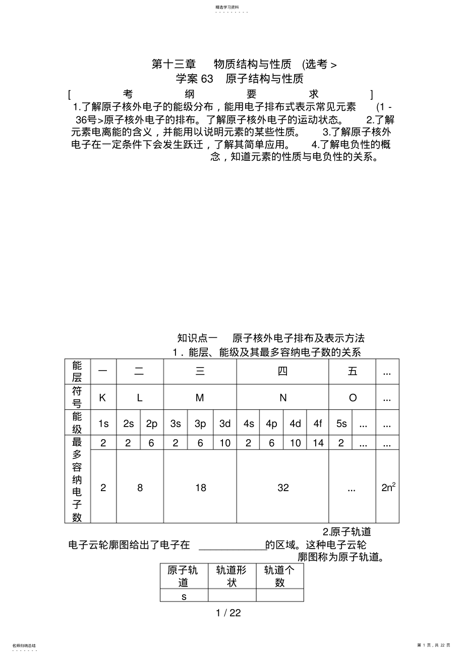 2022年第十三章教案63原子结构与性质 .pdf_第1页