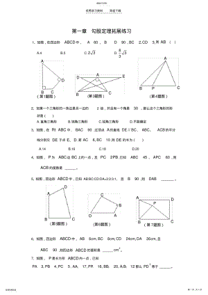 2022年第一章勾股定理拓展练习 .pdf