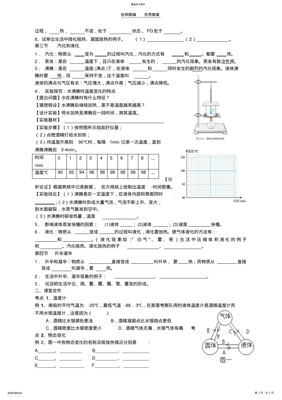 2022年八年级第三章《物态变化》中考第一轮复习导学案 .pdf_第2页