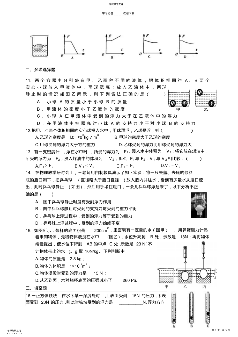 2022年八年级物理第十章-浮力 .pdf_第2页