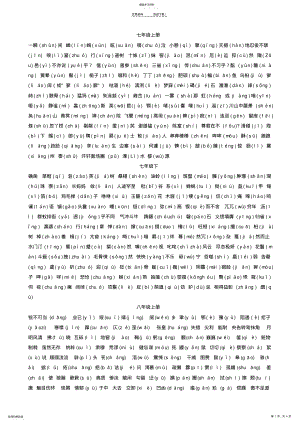 2022年人教版初中语文生字词汇总 .pdf