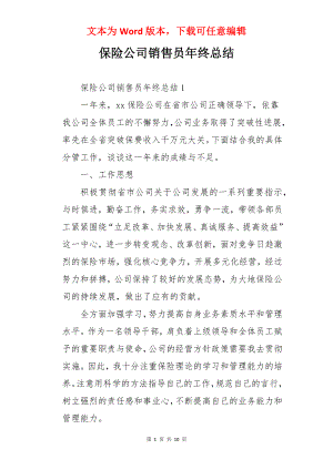 保险公司销售员年终总结.docx