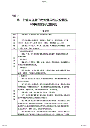 2022年第二批重点监管的危险化学品安全措施和事故应急处置原则 .pdf