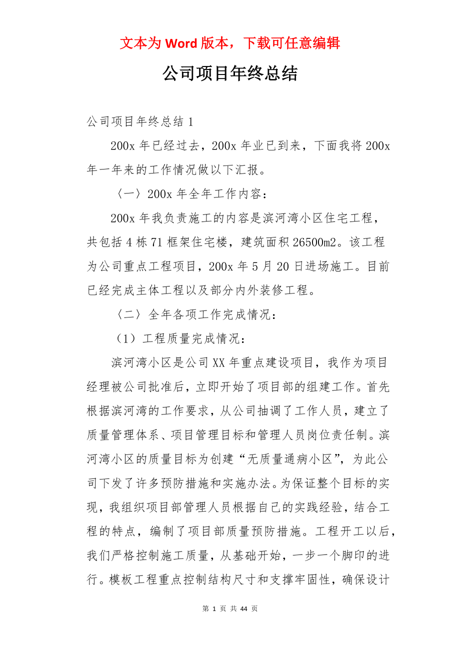 公司项目年终总结.docx_第1页