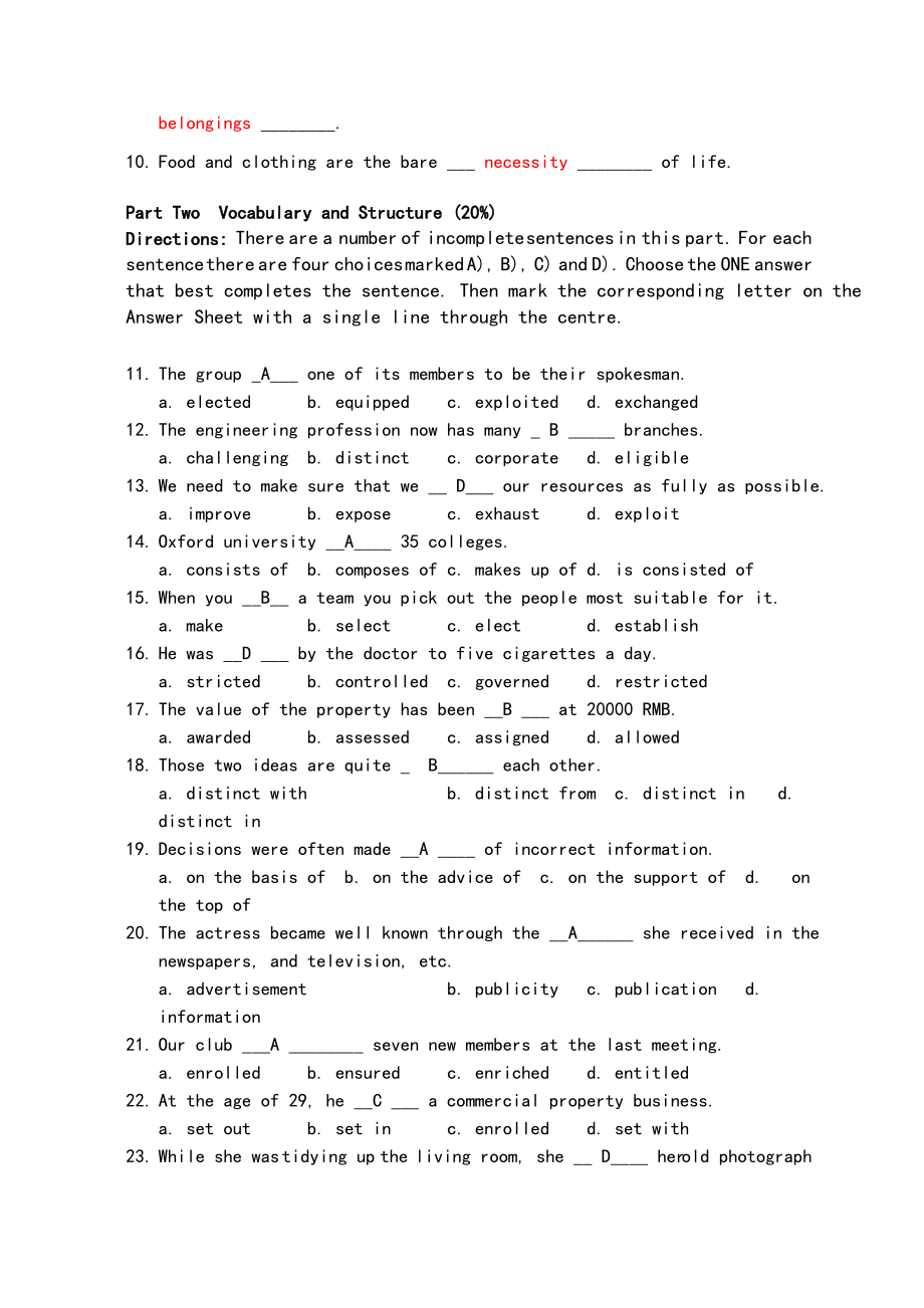 大学英语第1阶段测试题答案.pdf_第2页