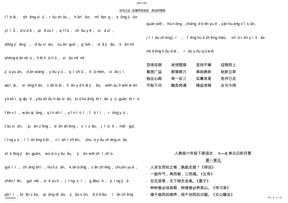 2022年人教版小学语文六年级下册词语盘点 .pdf_第2页