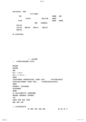 2022年人教版生物必修一总复习提纲 .pdf