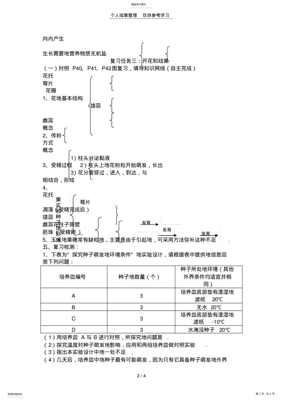 2022年第二章被子植物的一生复习课优秀教案 .pdf_第2页