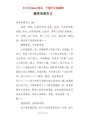 感受母爱作文.docx