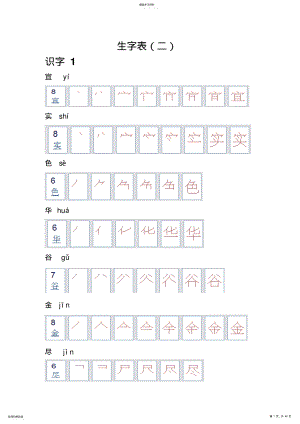 2022年人教版语文二年级生字表笔顺 .pdf