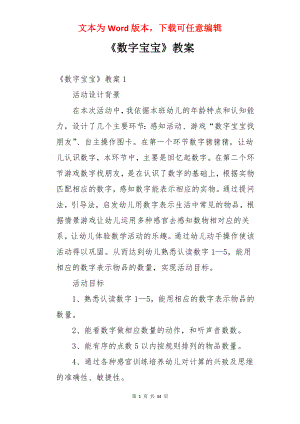 《数字宝宝》教案.docx