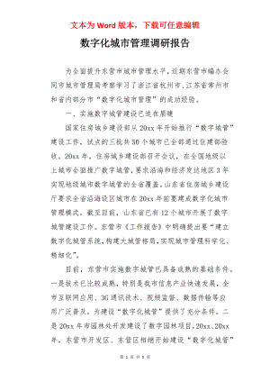 数字化城市管理调研报告.docx