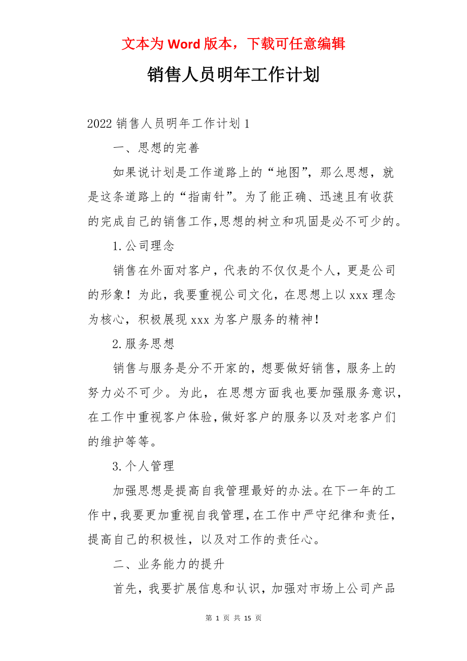 销售人员明年工作计划.docx_第1页