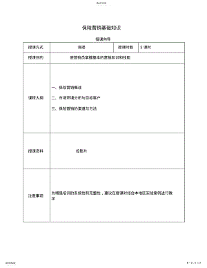 2022年保险营销基础知识讲师手册-保险营销销售知识学习教学理论法律法规授课 .pdf