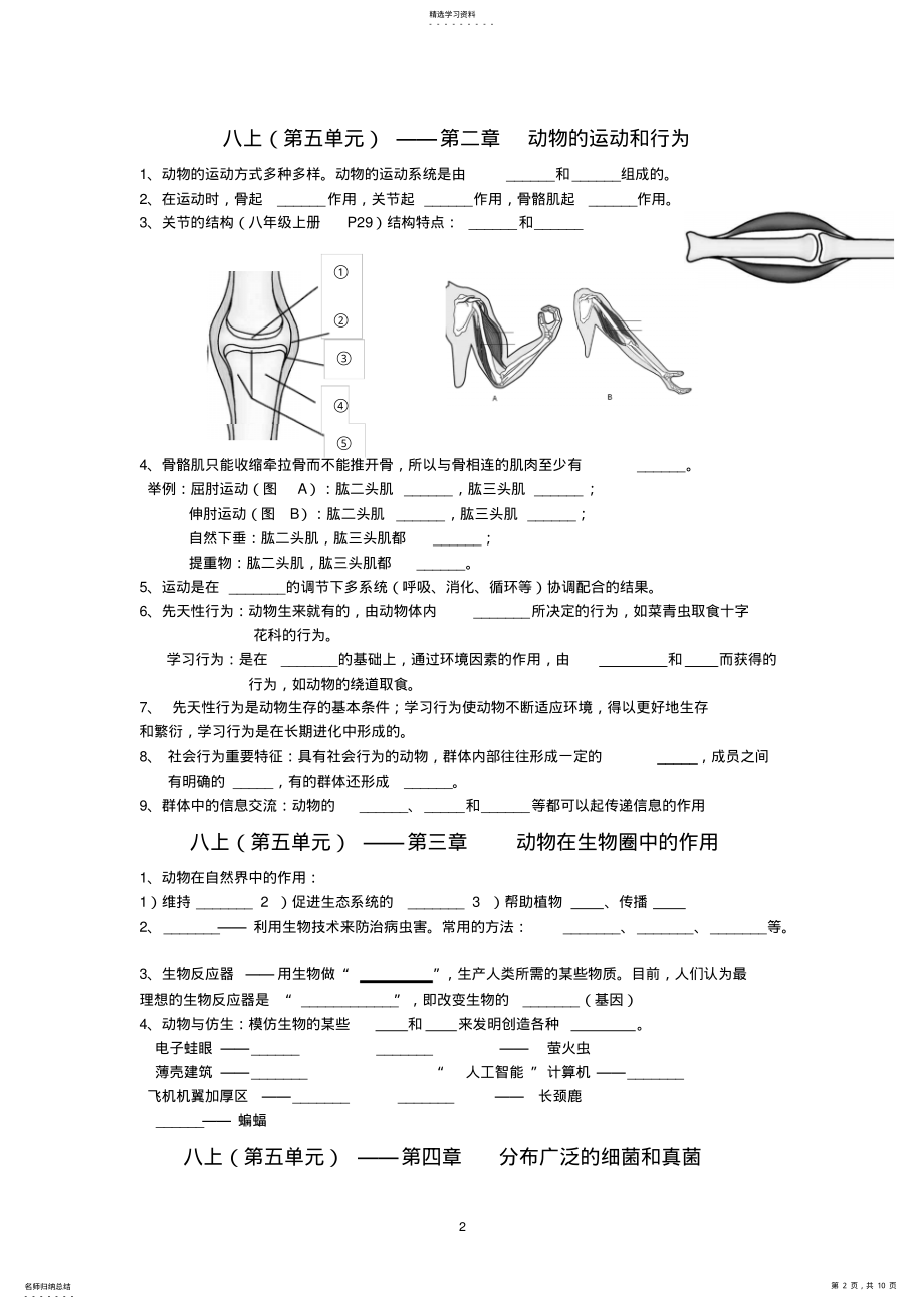 2022年八上生物知识点填空156 .pdf_第2页