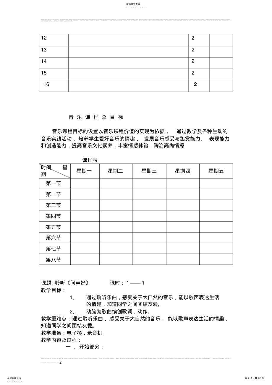 2022年人音版小学音乐二年级上册全册教案教案 .pdf_第2页