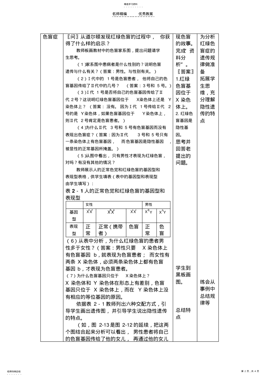 2022年第3节伴性遗传教案 .pdf_第2页