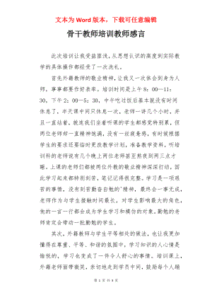 骨干教师培训教师感言.docx