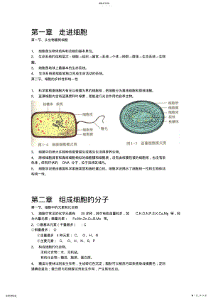 2022年人教版生物必修一知识点复习提纲 .pdf