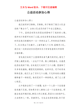 公益活动参加心得.docx