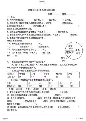 2022年六年级下册第五单元扇形统计图测试题 .pdf