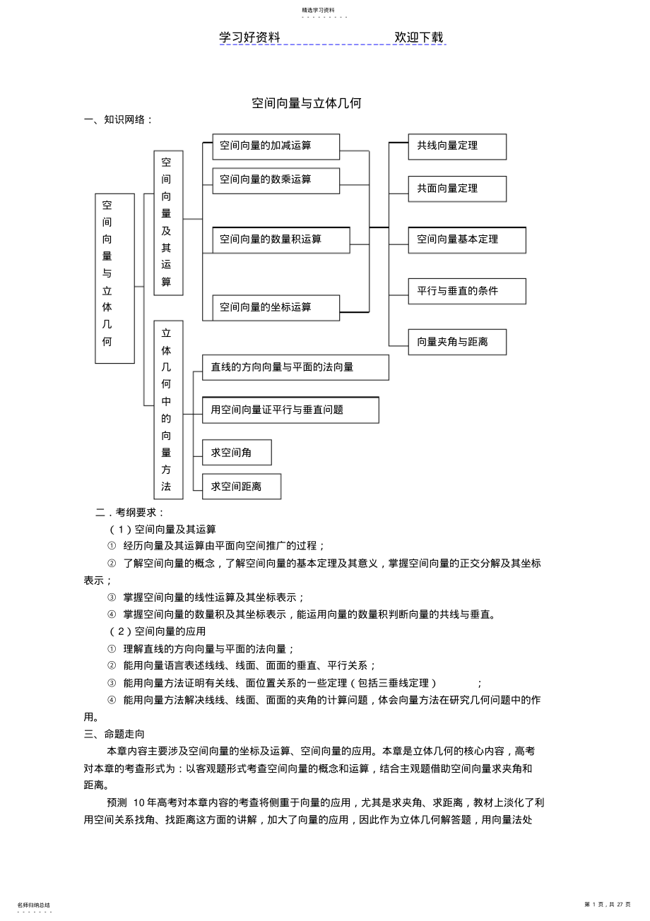 2022年空间向量与立体几何教案 .pdf_第1页