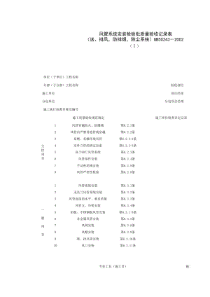 风管系统安装检验批质量验收记录表(2)施工管理表格.xls