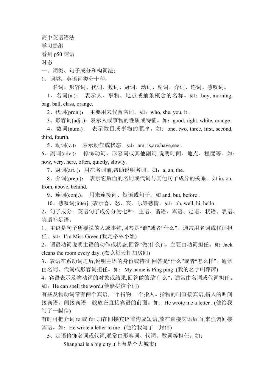 高中英语语法要点归纳.docx_第1页