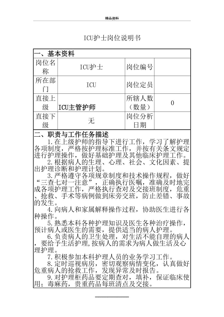 最新ICU护士岗位说明书.doc_第2页