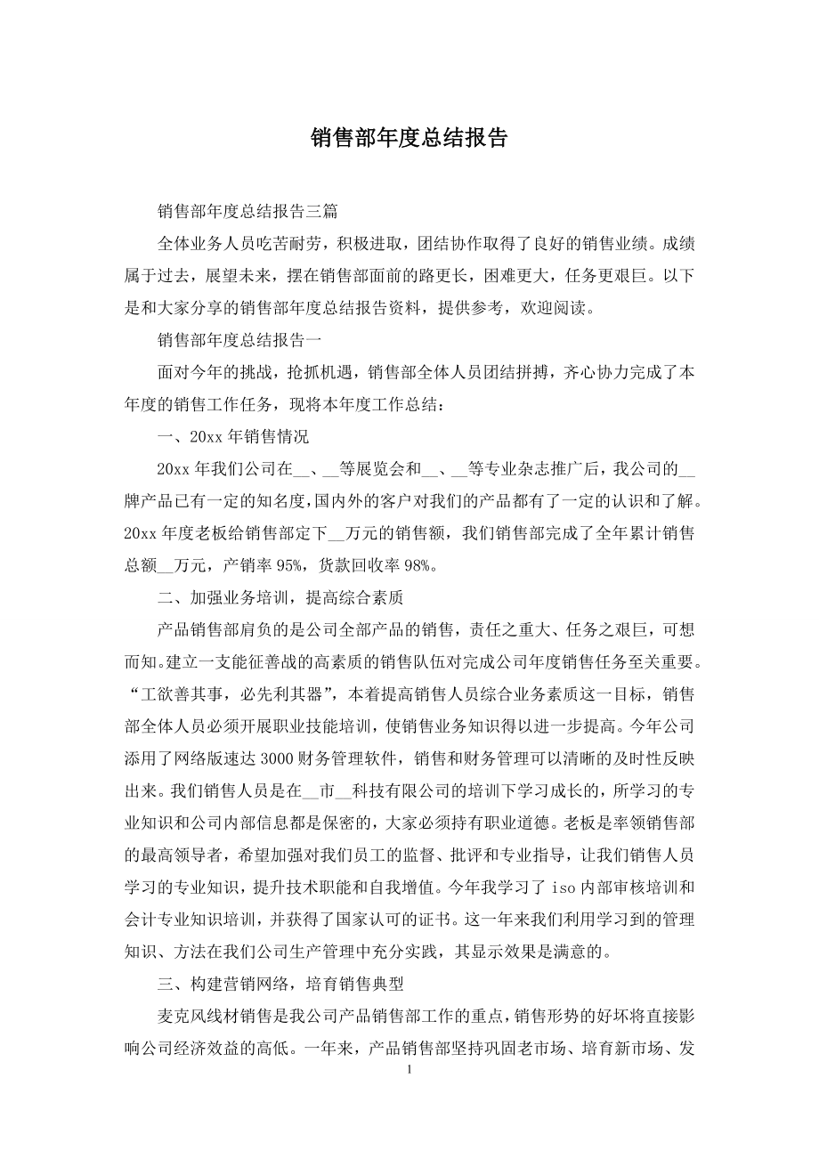 销售部年度总结报告.docx_第1页