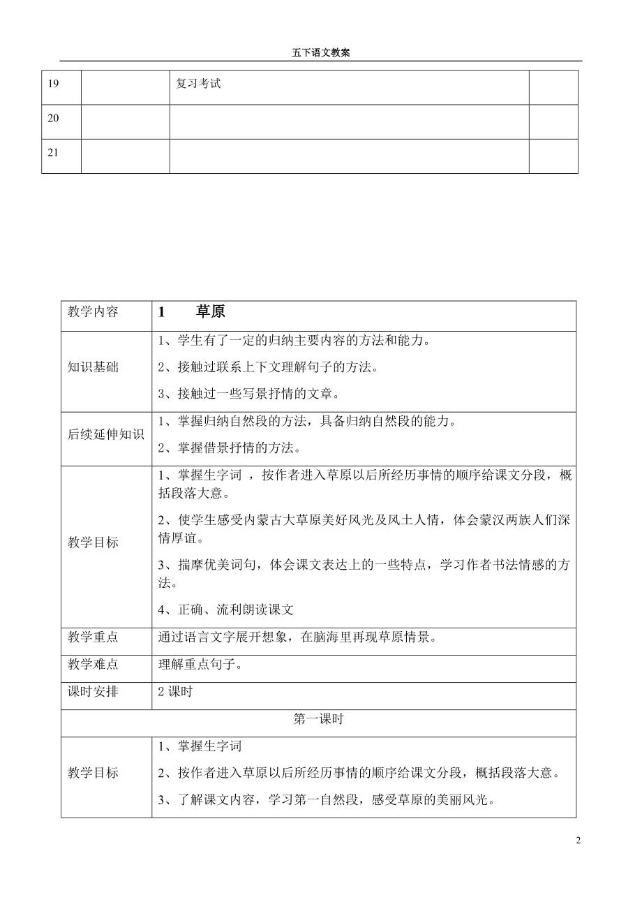 新人教版小学语文五年级下册教案.docx_第2页