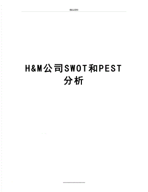 最新H&M公司SWOT和PEST分析.doc