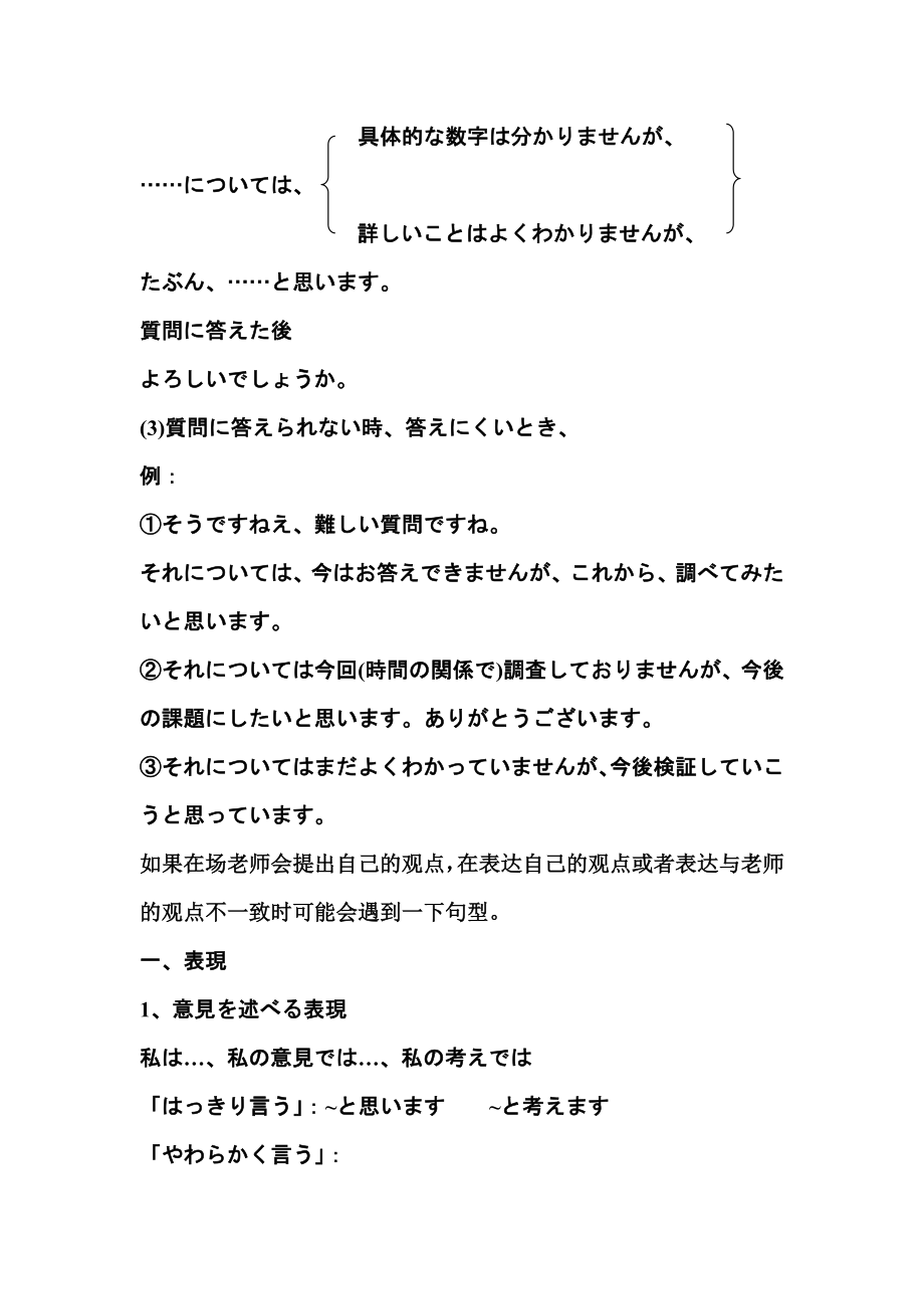 答弁についての言葉日语专业本科毕业论文答辩语言精粹.doc_第2页