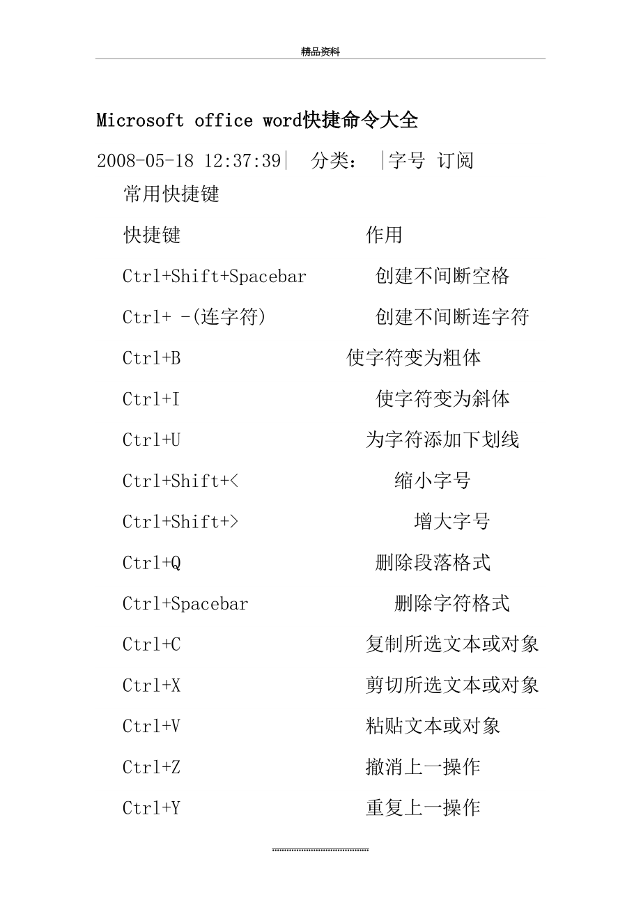 最新Microsoft-office-word快捷命令大全.doc_第2页