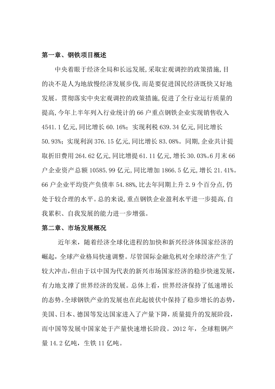 钢铁项目可行性研究报告框架.docx_第2页