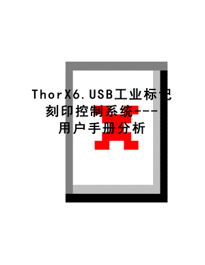 最新ThorX6.USB工业标记刻印控制系统---用户手册分析.doc