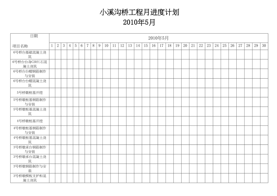 绥江县某大桥实施性施工组织设计 月进度计划1.docx_第2页