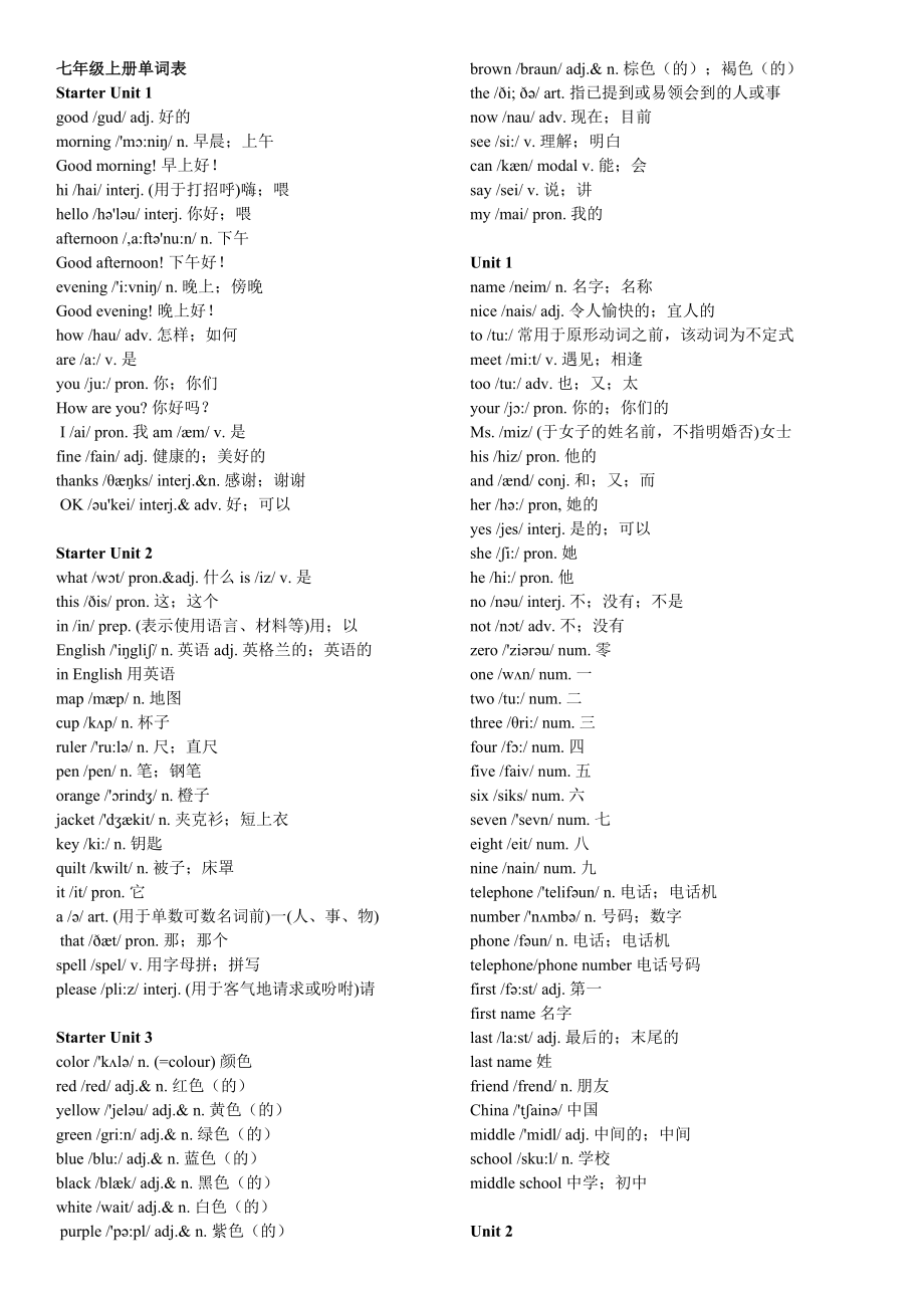 最新人教版新目标英语词汇表.doc_第1页