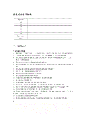 CMMI角色评估问题汇总.doc