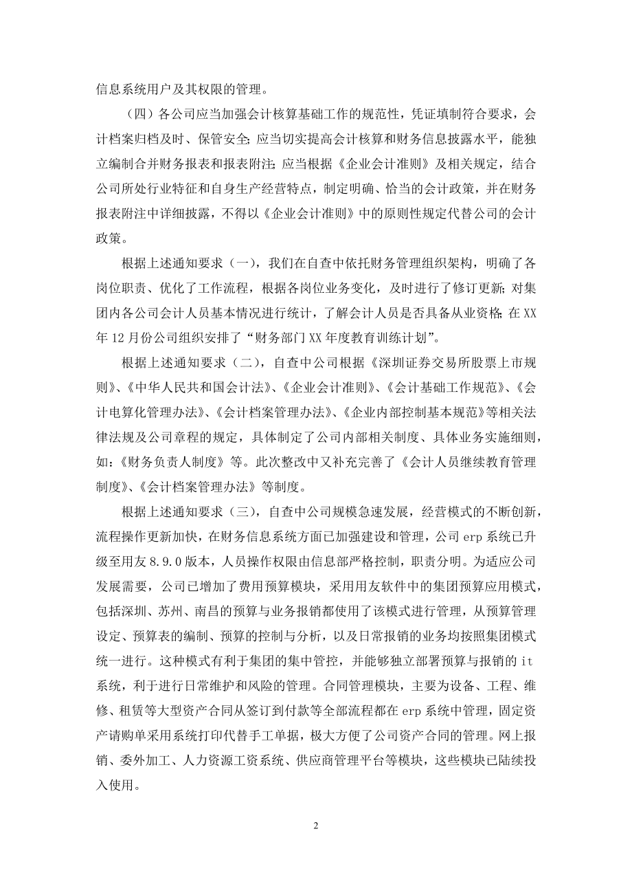 财务自查报告范例.docx_第2页