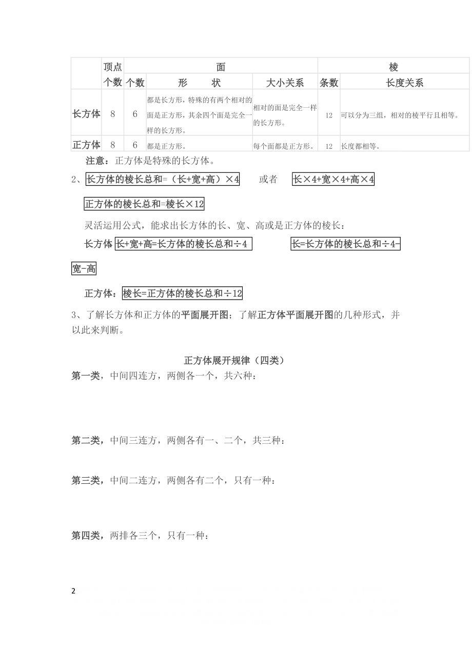 (北师大版)五年级数学(下册)期末复习资料(最新版).doc_第2页