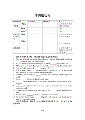 高考英语专题：非谓语动词语法填空和改错精练.doc