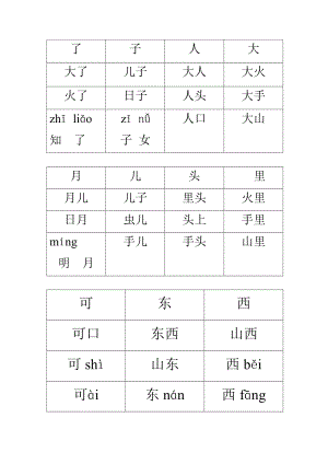 部编版小学一年级语文上册扩词.docx