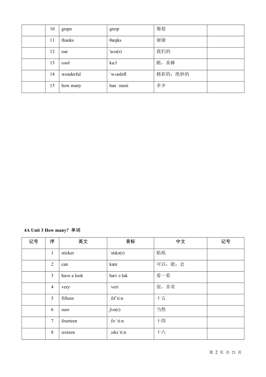 最新苏教版四年级上下册英语单词总复习.docx_第2页